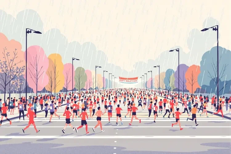 某地马拉松鸣枪开跑,万名跑者雨中热情不减 - 91吃瓜 某地马拉松鸣枪开跑,万名跑者雨中热情不减